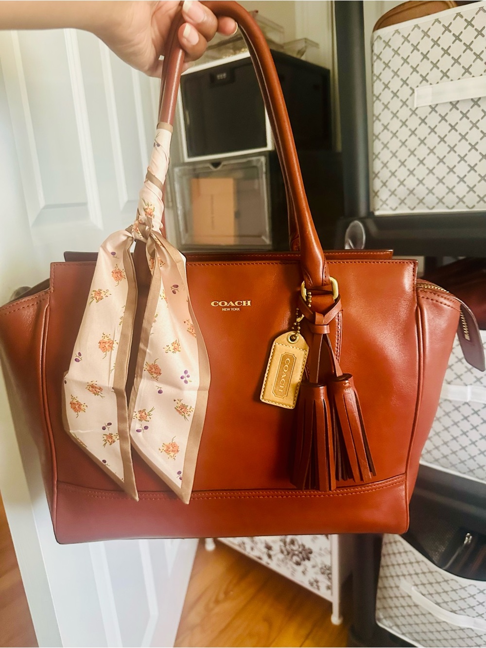 Coach Tan Leather Tote Bag - Picture 15 of 15